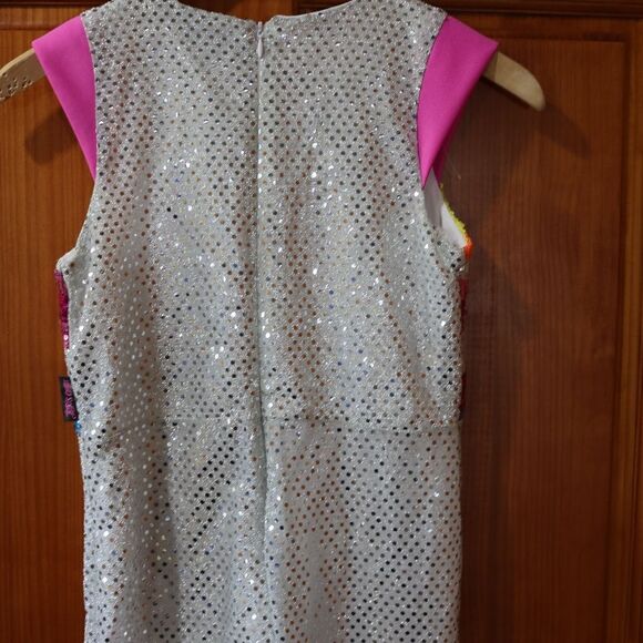 JoJo Siwa Silver Sequin Jumpsuit with Pink and Blue Accents - Picture 12 of 15